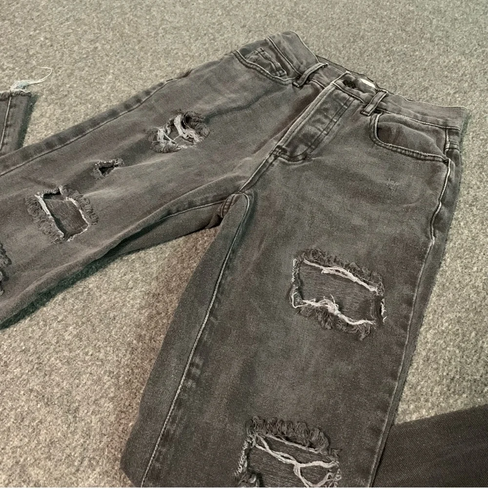 Pacsun High Rise Straight Black Distressed Jeans 23 - Picture 2 of 9